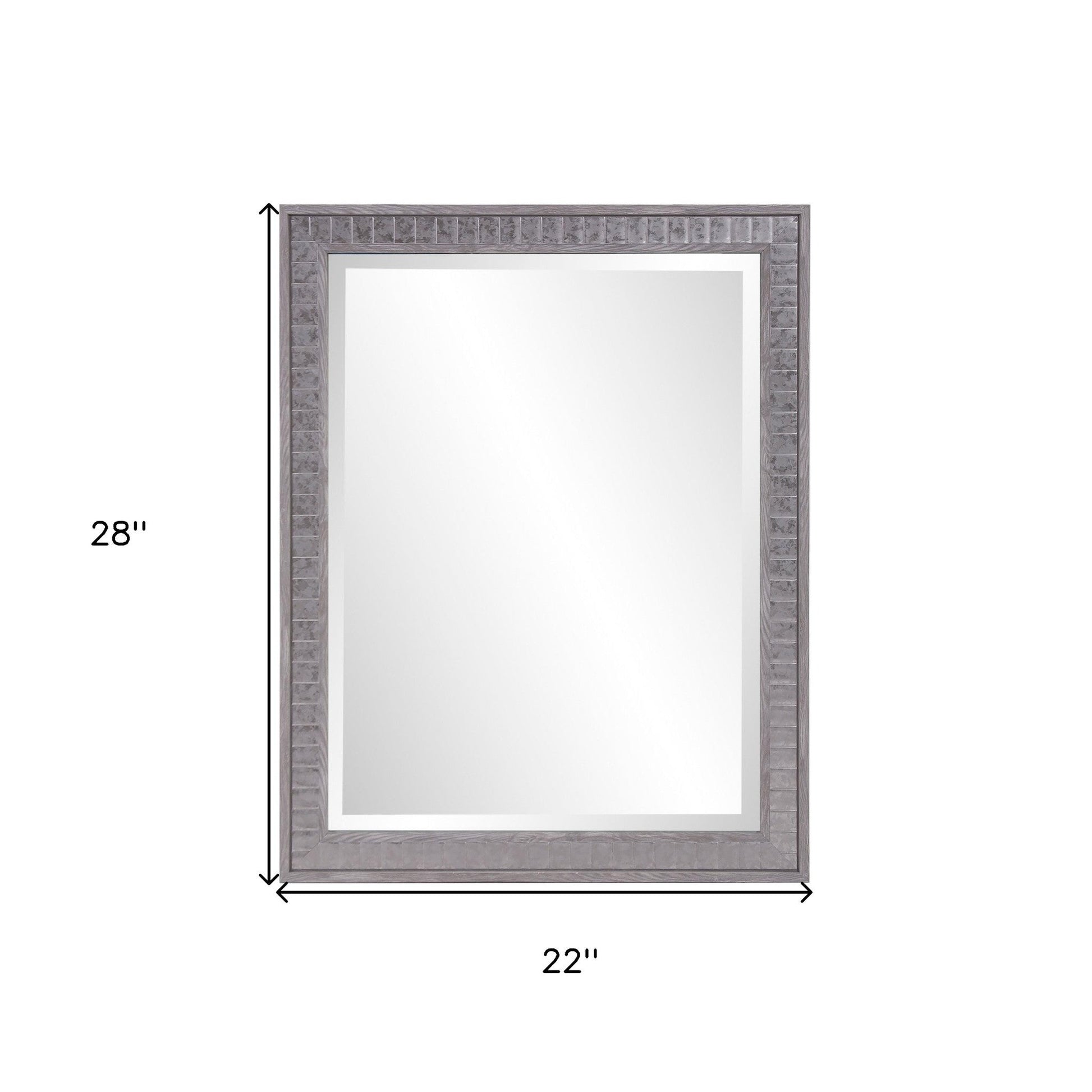 HomeRoots Warm Gray Faux Wood Rectangle Mirror