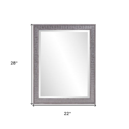 HomeRoots Warm Gray Faux Wood Rectangle Mirror