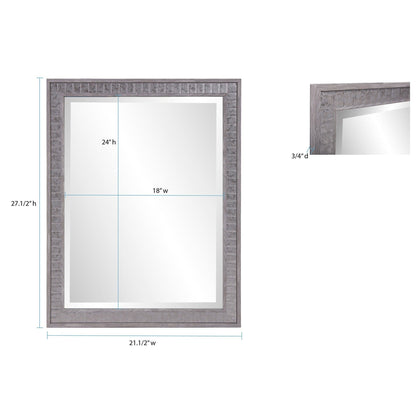 HomeRoots Warm Gray Faux Wood Rectangle Mirror