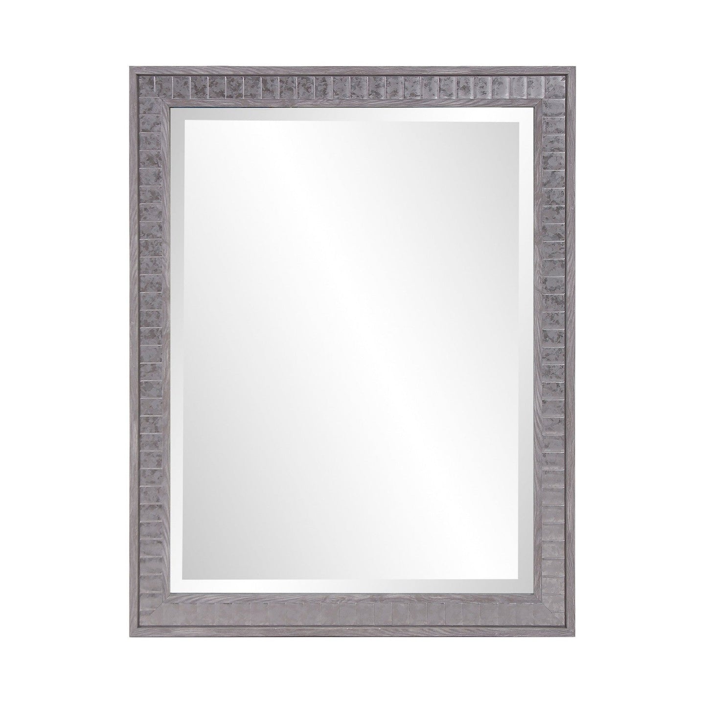 HomeRoots Warm Gray Faux Wood Rectangle Mirror