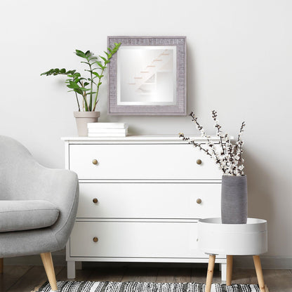 HomeRoots Warm Gray Faux Wood Square Mirror