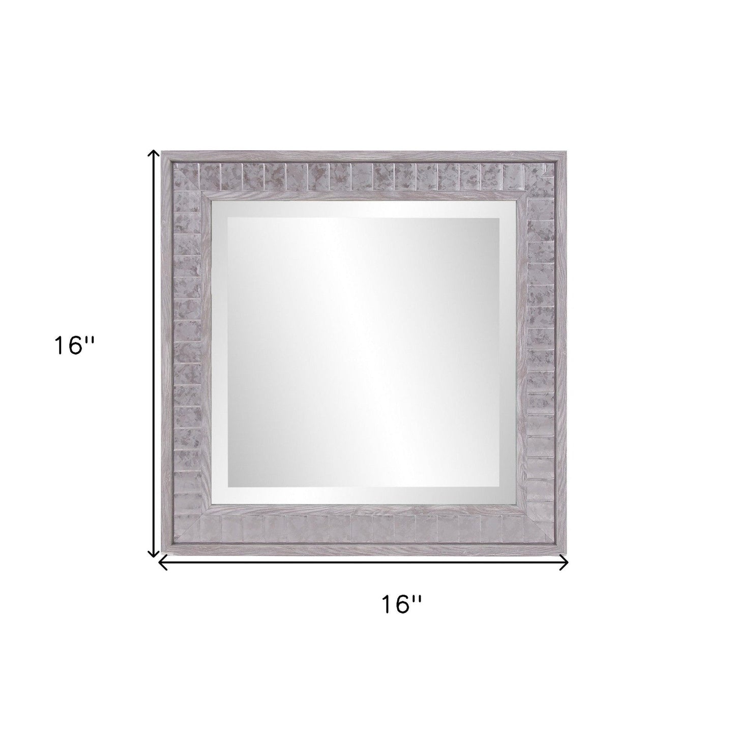 HomeRoots Warm Gray Faux Wood Square Mirror
