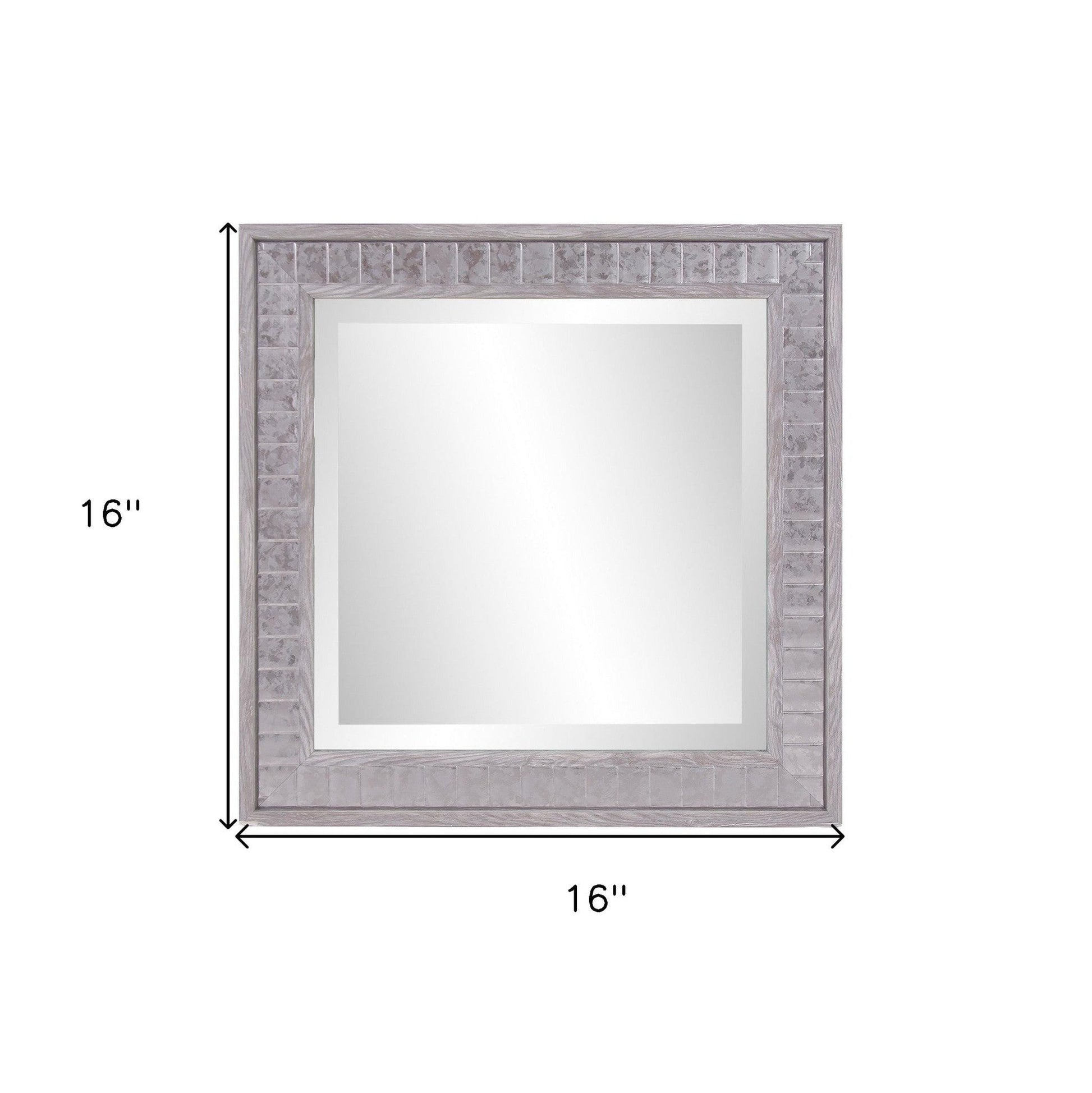 HomeRoots Warm Gray Faux Wood Square Mirror