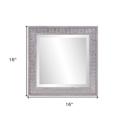 HomeRoots Warm Gray Faux Wood Square Mirror