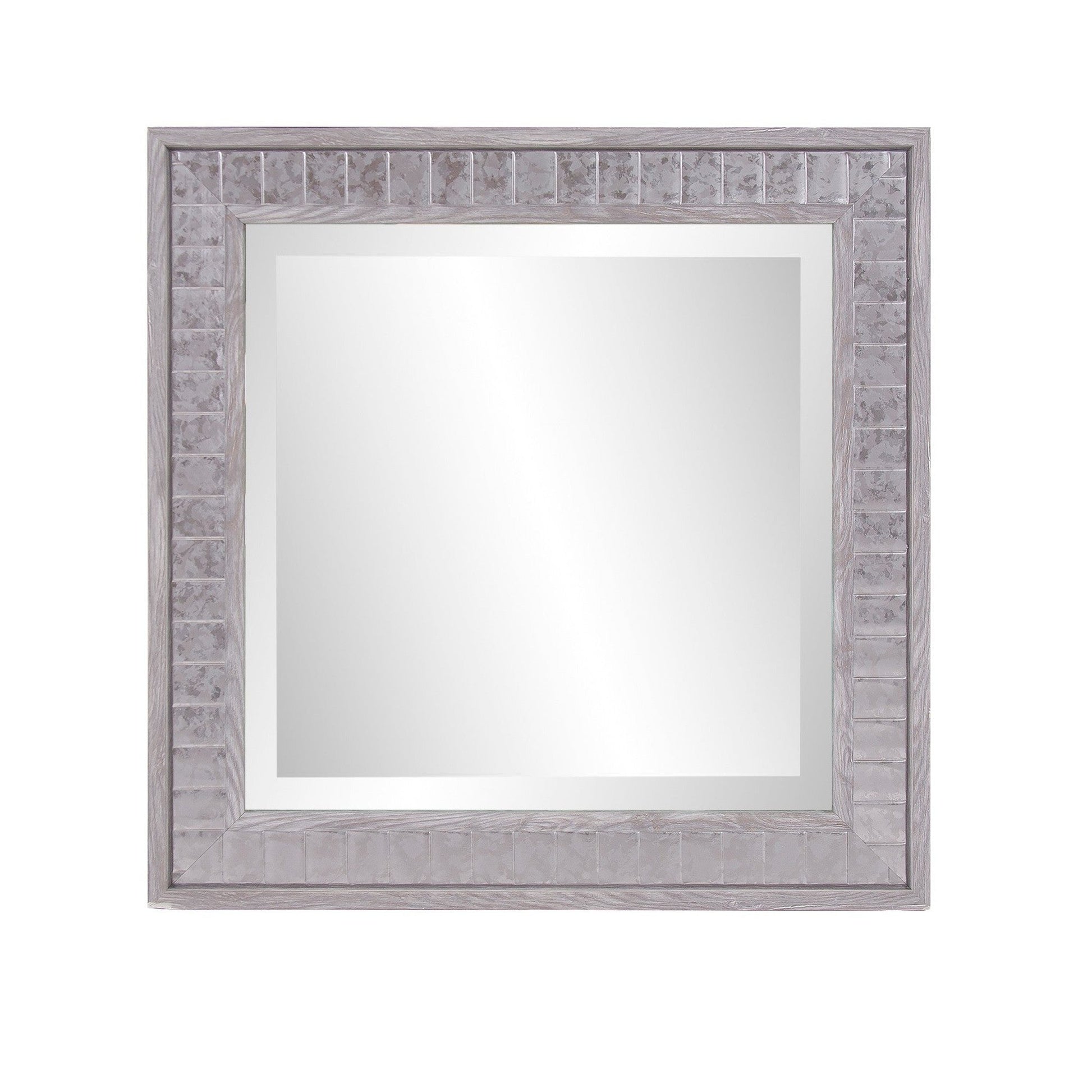HomeRoots Warm Gray Faux Wood Square Mirror
