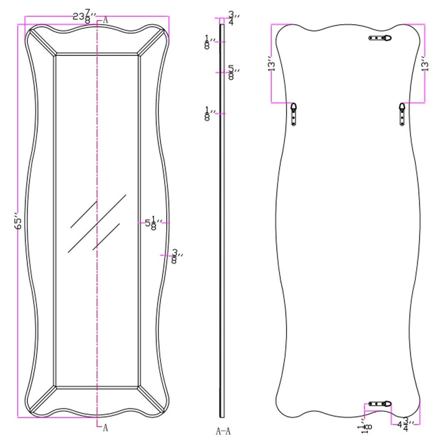 HomeRoots Wavy Full Length Mirror
