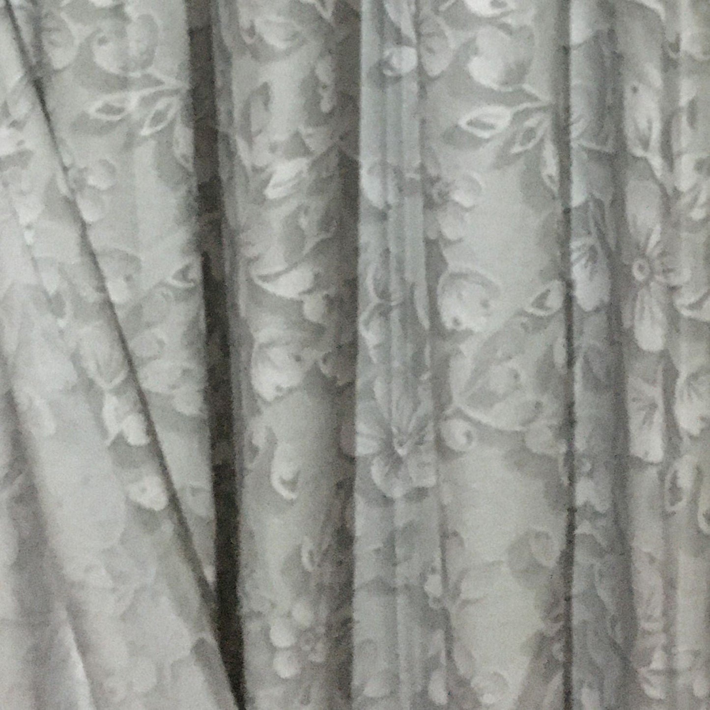 HomeRoots White And Gray Floral Patterned Shower Curtain