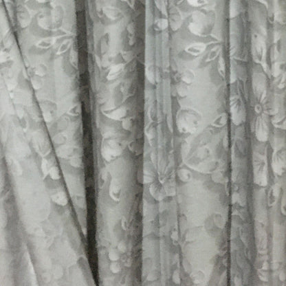 HomeRoots White And Gray Floral Patterned Shower Curtain