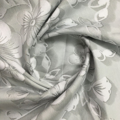 HomeRoots White And Gray Floral Patterned Shower Curtain