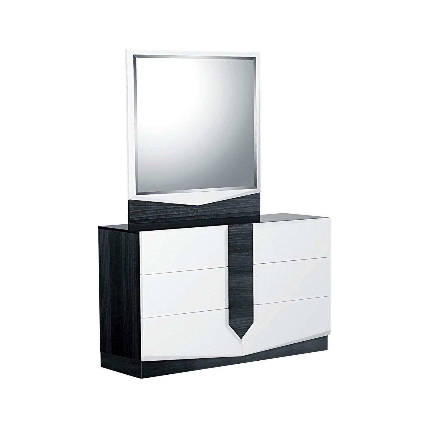 HomeRoots White And Grey Dresser With 6 Drawer