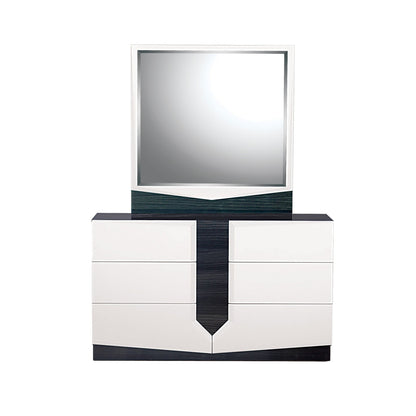 HomeRoots White And Grey Dresser With 6 Drawer