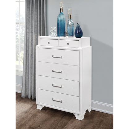 HomeRoots White Cabinet With 6 Drawers