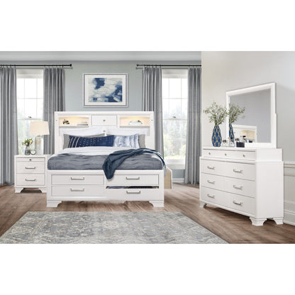 HomeRoots White Cabinet With 6 Drawers