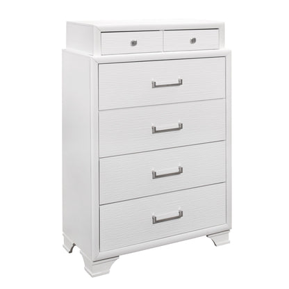 HomeRoots White Cabinet With 6 Drawers