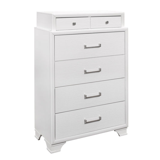 HomeRoots White Cabinet With 6 Drawers