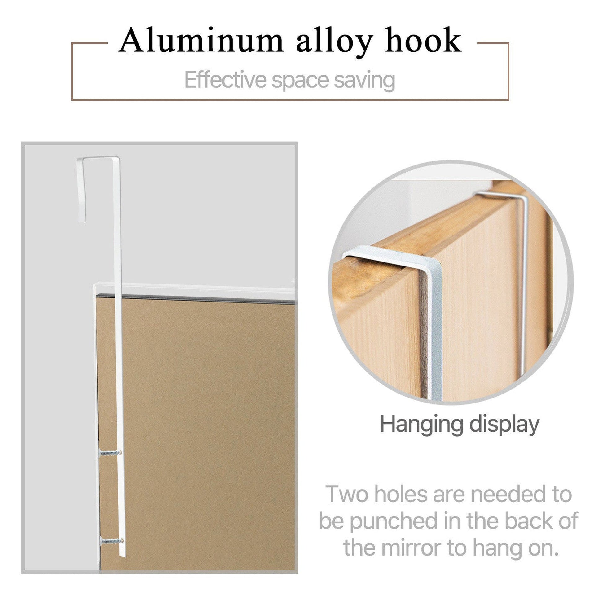 HomeRoots White Door Mount Mirror