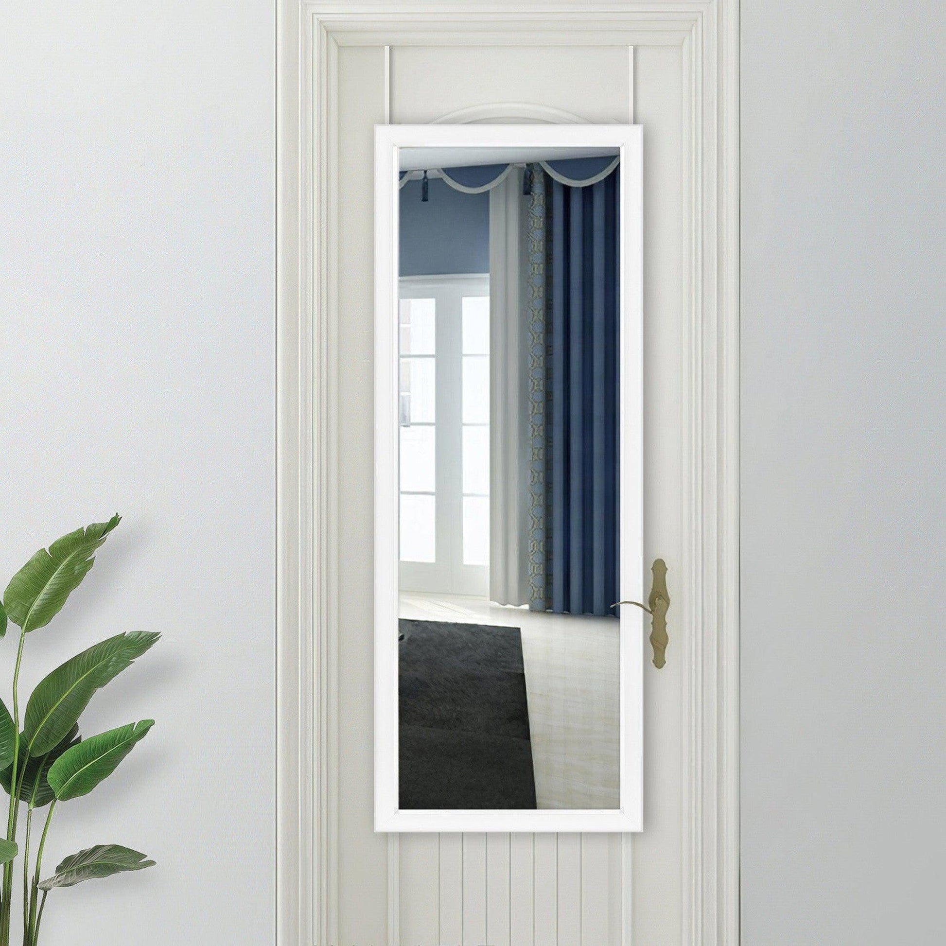 HomeRoots White Framed Door Mount Mirror