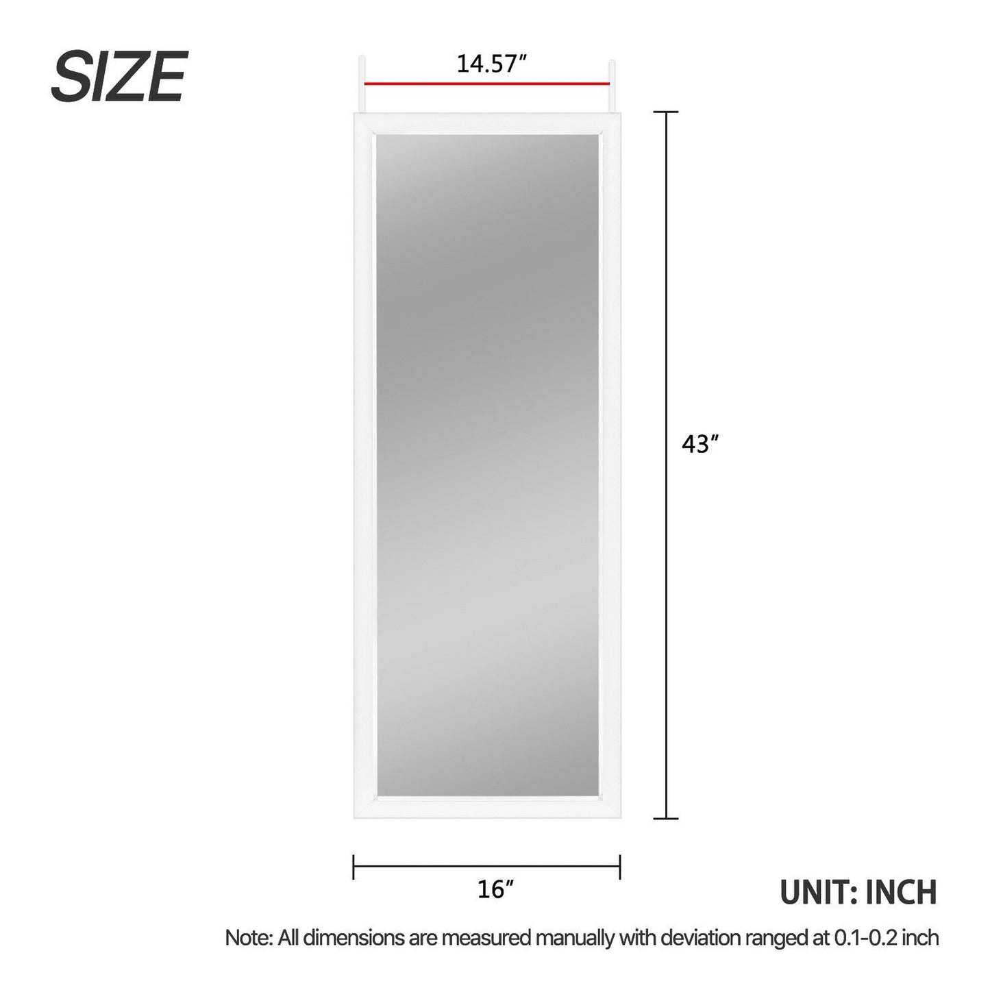HomeRoots White Framed Door Mount Mirror