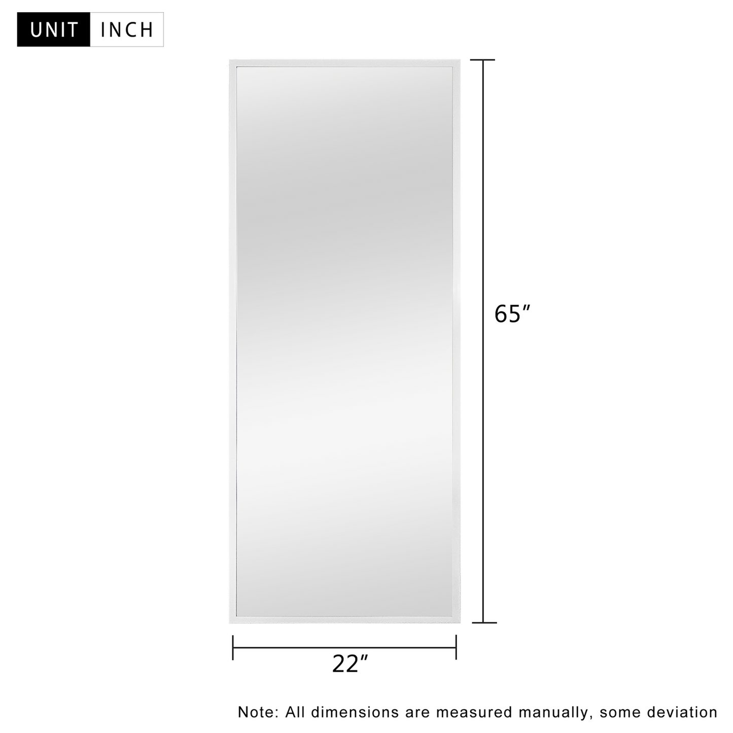 HomeRoots White Framed Wall Mirror with Stand