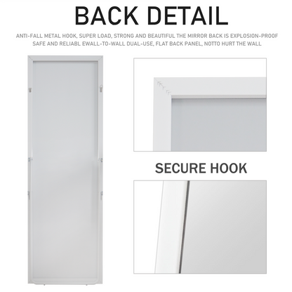 HomeRoots White Framed Wall Mirror with Stand