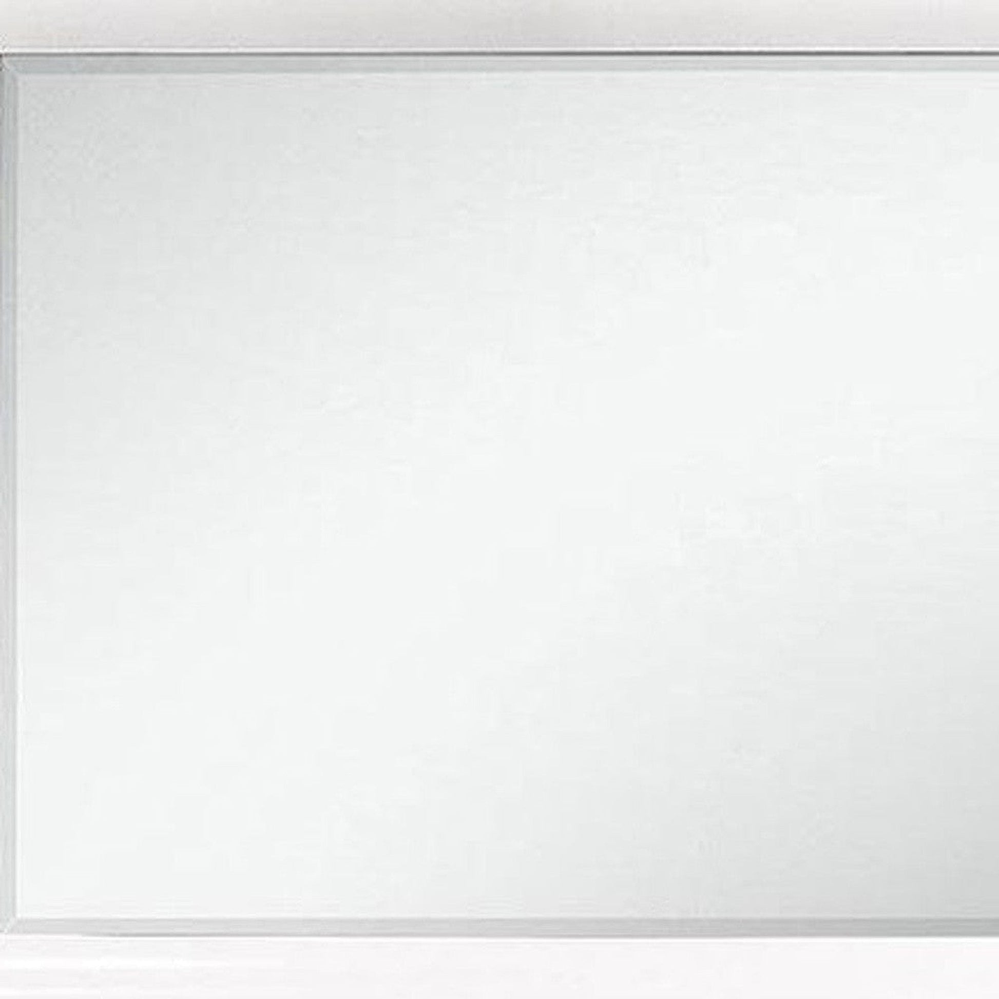 HomeRoots White Mirror with Rectangular Wood Trim