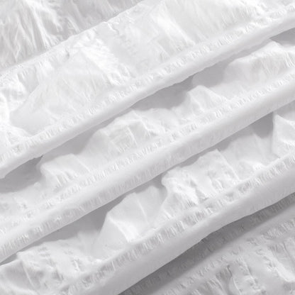 HomeRoots White Modern Crinkle Shower Curtain