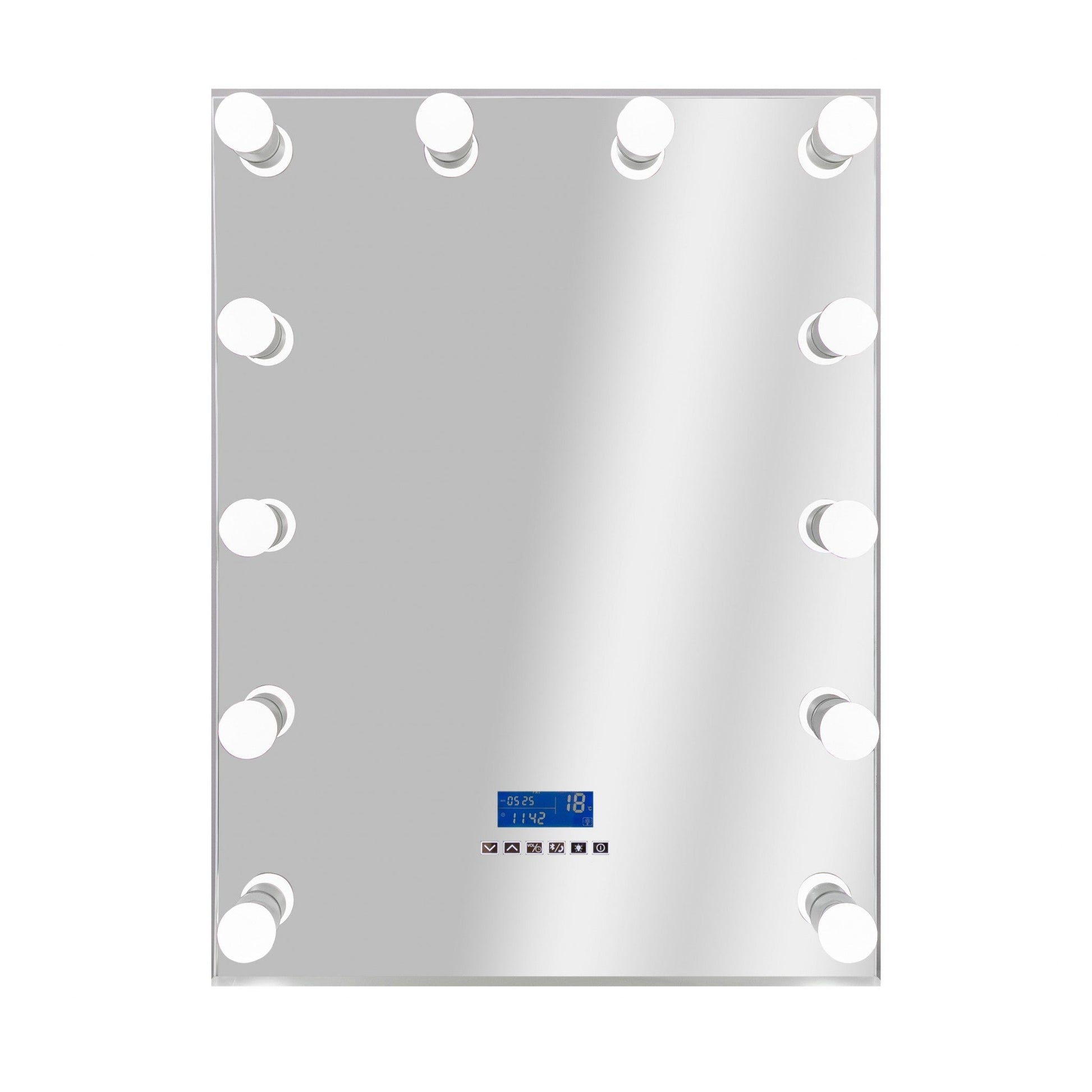 HomeRoots White Rectangular Glass and Metal Mirror with Stand