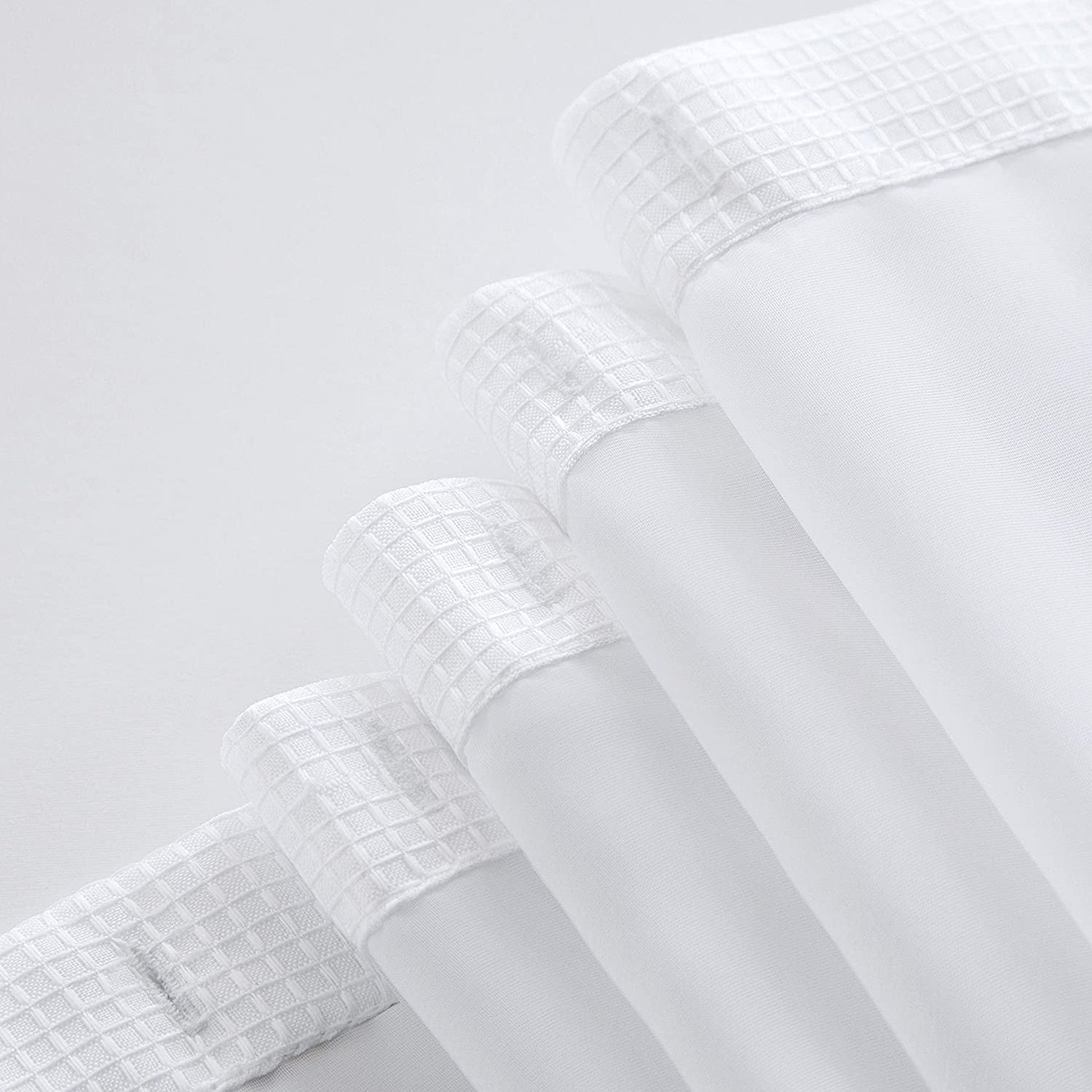 HomeRoots White Sheer And Grid Shower Curtain And Liner Set