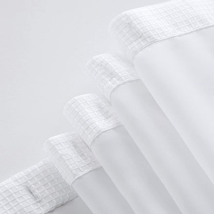 HomeRoots White Sheer And Grid Shower Curtain And Liner Set