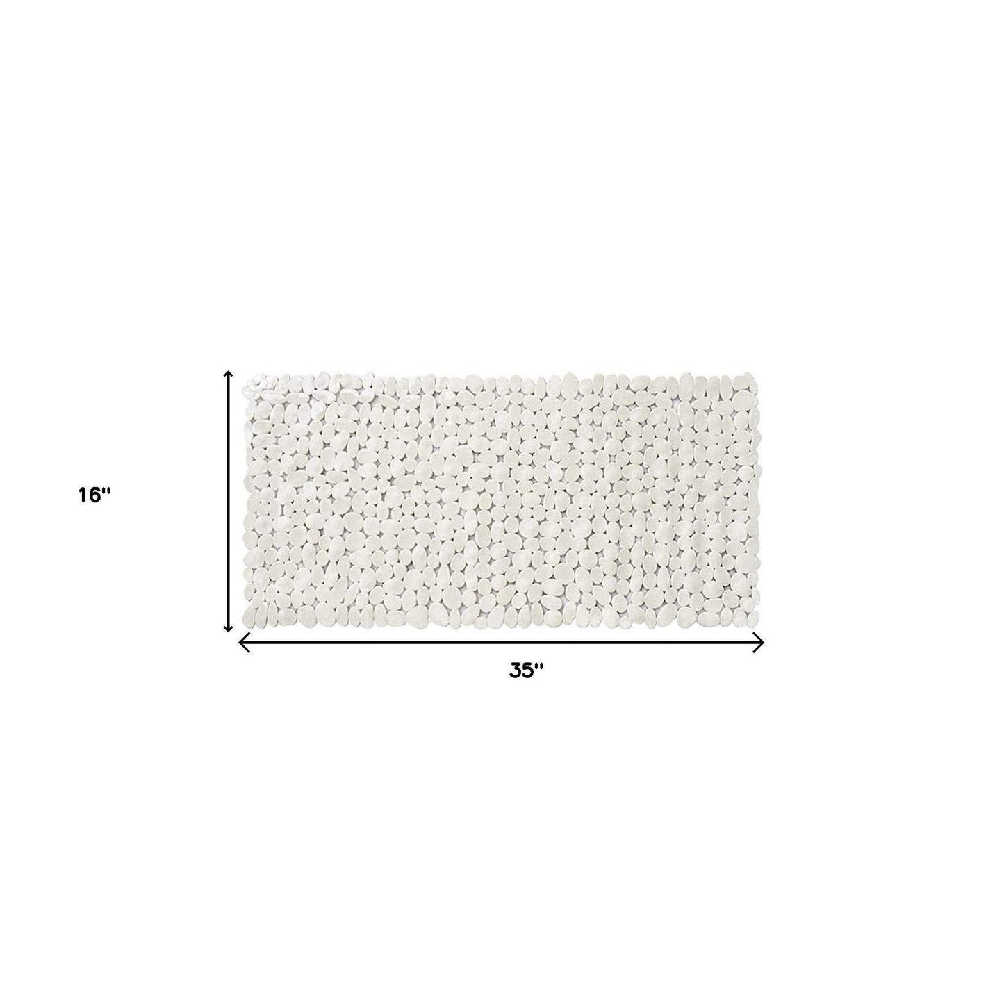 HomeRoots White Spa Pebbles Bathtub Mat