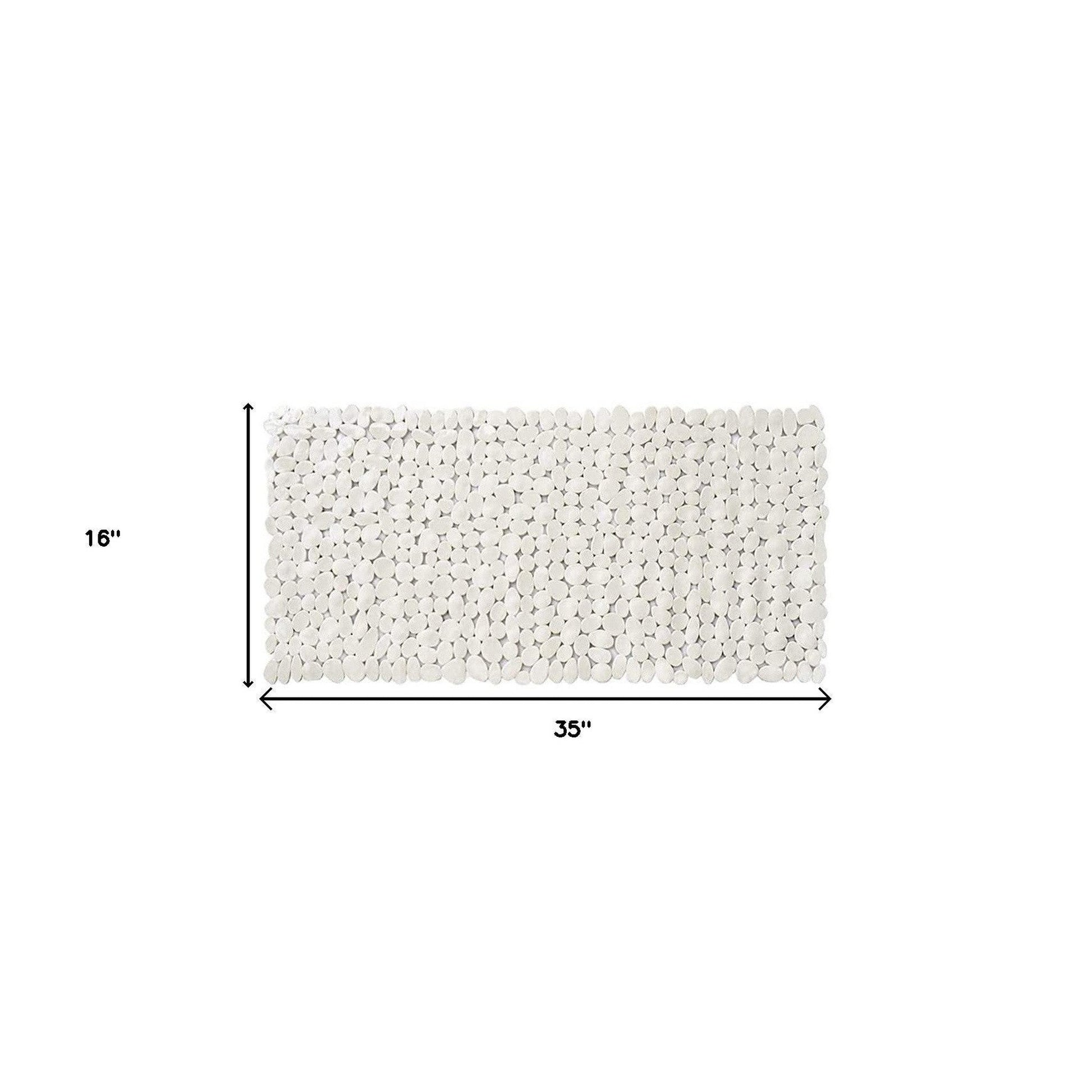 HomeRoots White Spa Pebbles Bathtub Mat