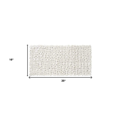 HomeRoots White Spa Pebbles Bathtub Mat