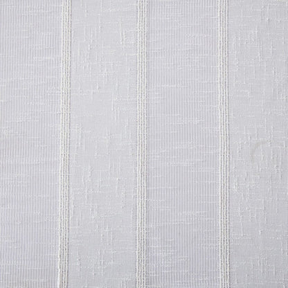 HomeRoots White Striped Embroidered Shower Curtain