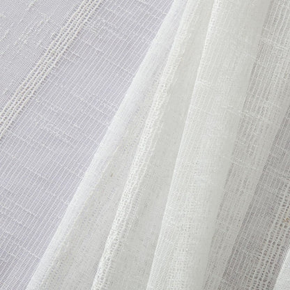 HomeRoots White Striped Embroidered Shower Curtain