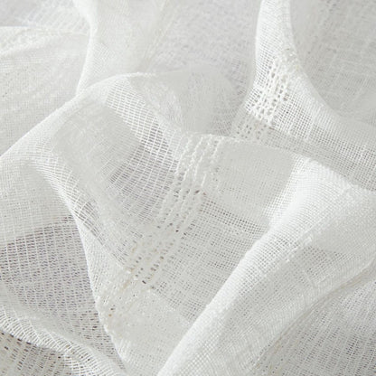 HomeRoots White Striped Embroidered Shower Curtain