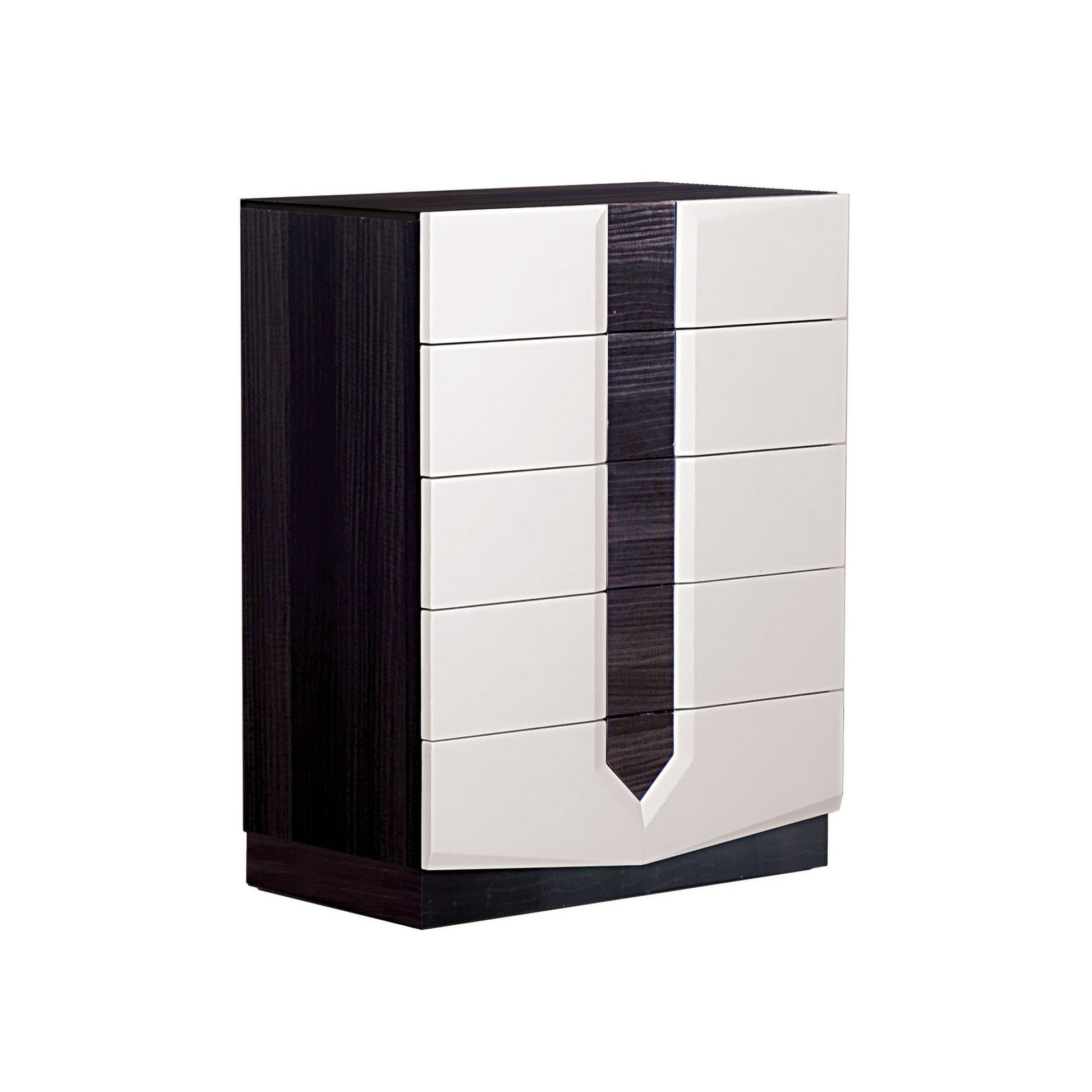 HomeRoots White and Grey Chest With 5 Drawer