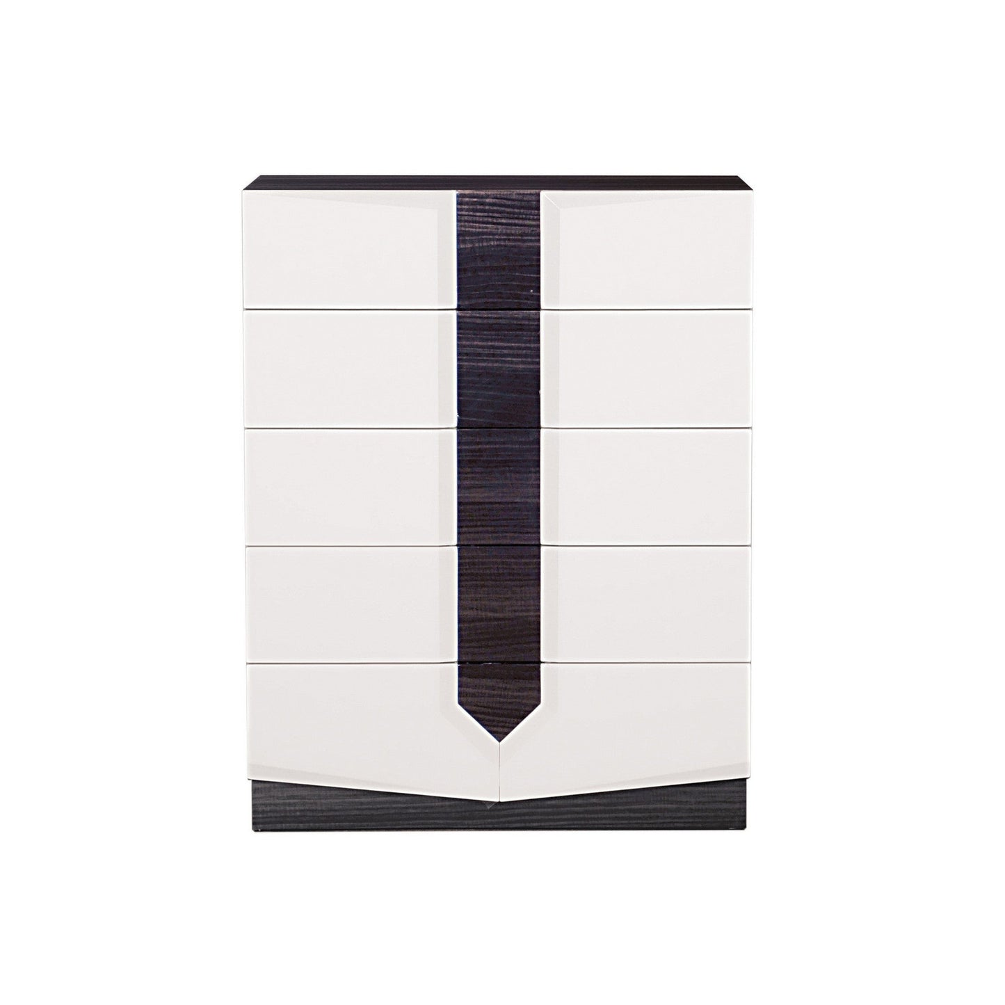 HomeRoots White and Grey Chest With 5 Drawer