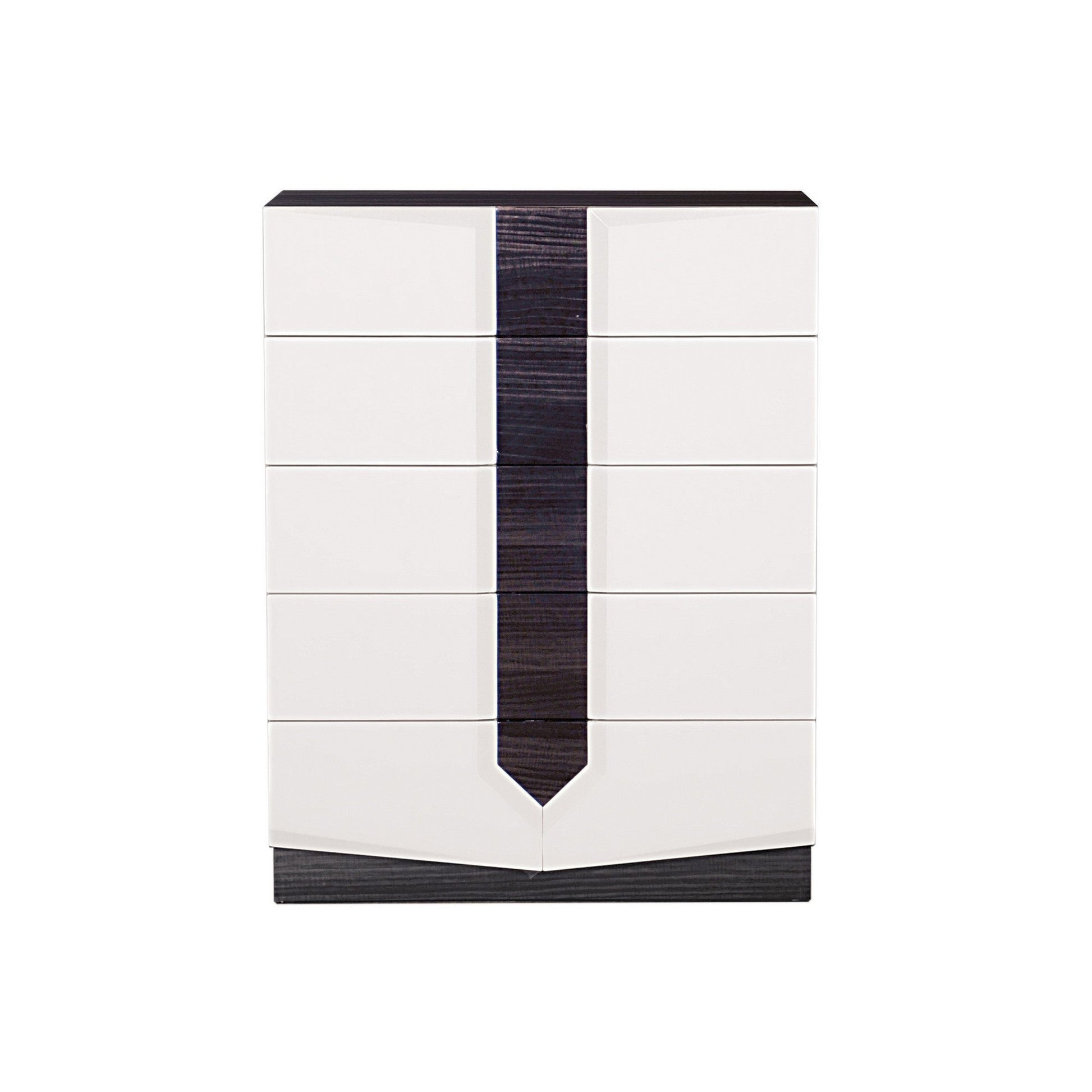 HomeRoots White and Grey Chest With 5 Drawer