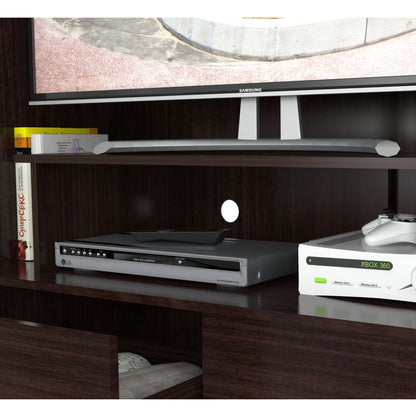 HomeRoots Wood Four Drawer Armoire Cabinet in Espresso Finish