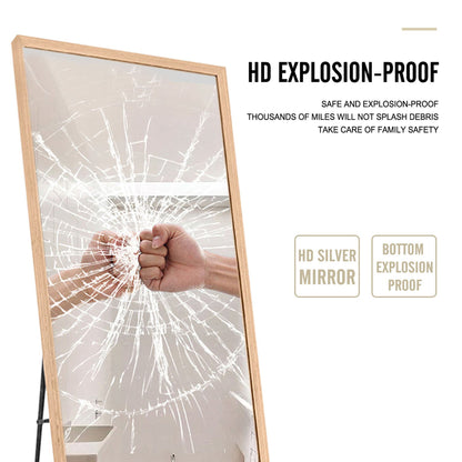 HomeRoots Wooden Full Length Mirror Floor Mirror with Stand