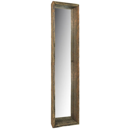HomeRoots Wooden Mirrored Shelf