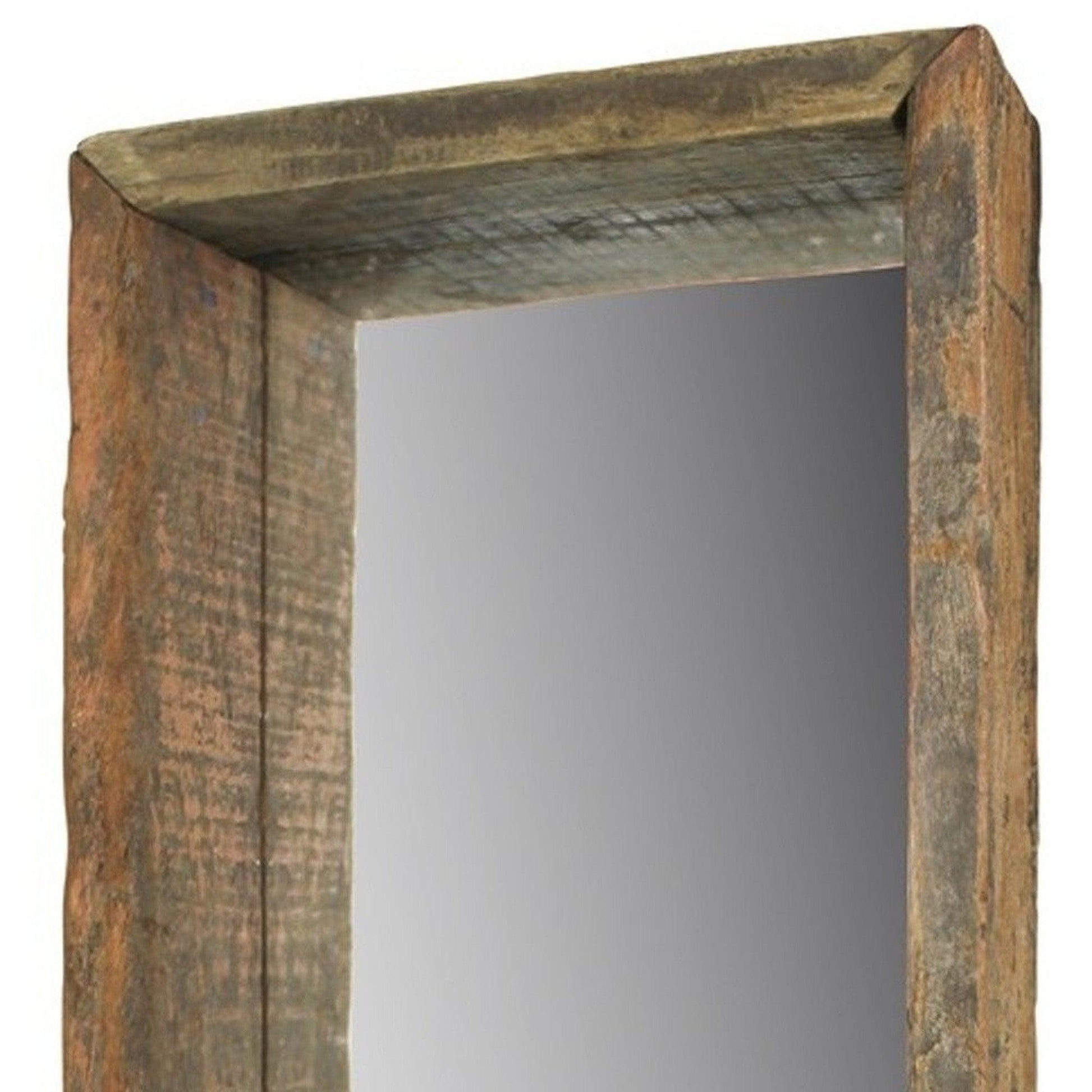 HomeRoots Wooden Mirrored Shelf