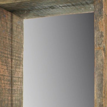 HomeRoots Wooden Mirrored Shelf