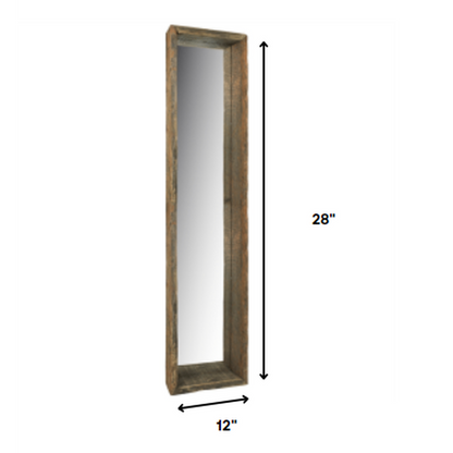 HomeRoots Wooden Mirrored Shelf