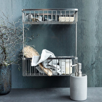 House Doctor Bath Double Basket in Silver Finish
