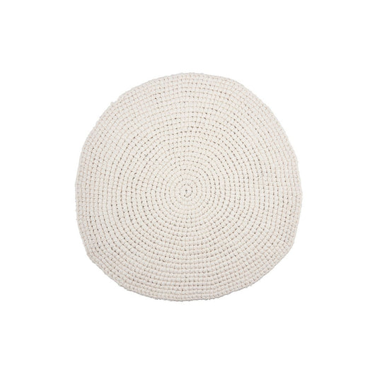 House Doctor Crochet Rug in White Finish
