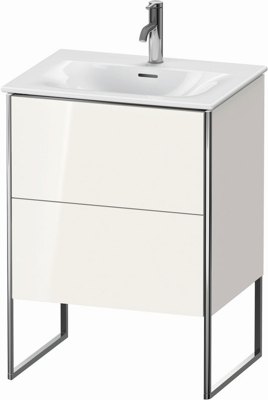 Duravit XSquare 24" White High Gloss Two Drawer Floorstanding Vanity Unit (XS452202222)