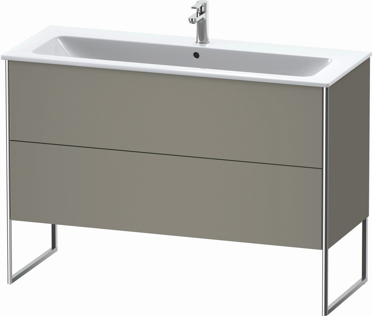Duravit XSquare 48" Stone Gray Two Drawer Floorstanding Vanity Unit (XS444809292)