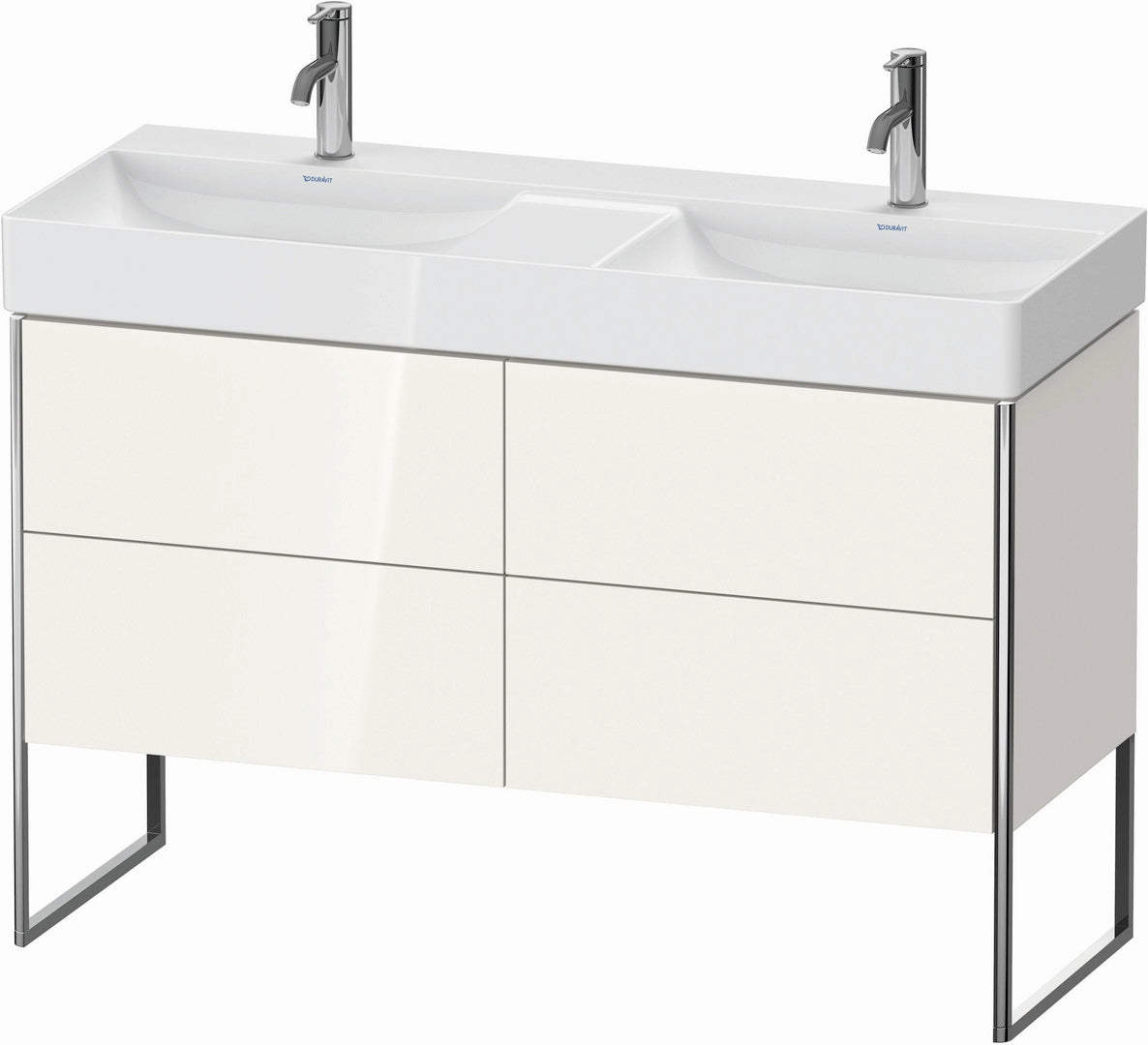 Duravit XSquare 47" White High Gloss Four Drawer Floorstanding Vanity Unit (XS445608585)