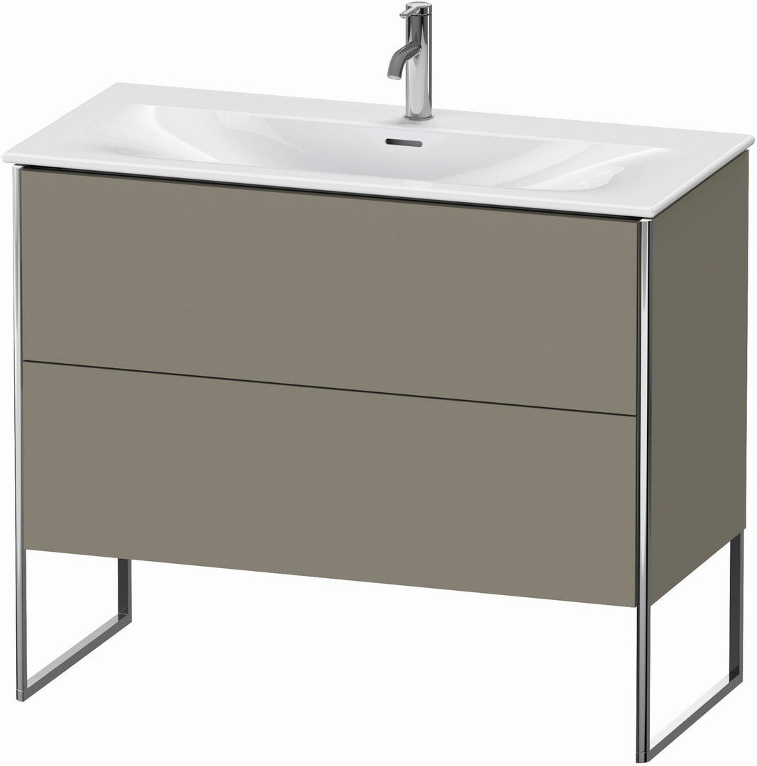 Duravit XSquare 40" Stone Gray Two Drawer Floorstanding Vanity Unit (XS452509292)
